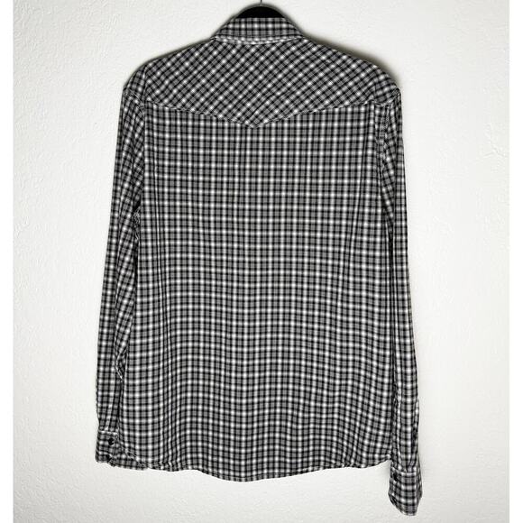 Vintage Lucky Brand Sportswear Mens Snap Front Button Shirt Cotton Plaid Western - Picture 2 of 8